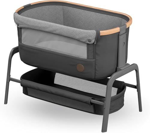 Maxi-Cosi Iora Berceau Cododo, Lit Cododo Bebe Pliable, 0-6 Mois, 9 kg Max, 4 Inclinaisons et 5 Hauteurs, Système Coulissant, Matelas Confort, Grand Panier, Facile à Transporter, Essential Graphite