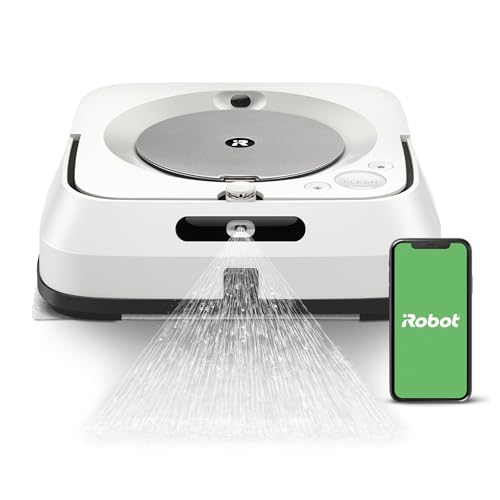 iRobot Braava Jet m6 (m6138) Robot Laveur de Sols Premium, Connecté, avec Pulvérisateur d'eau et Navigation Avancée, Cartographie Intelligente, Programmable Via l'Application Home
