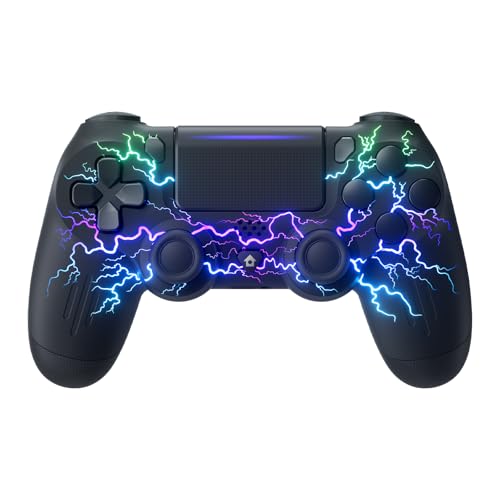 Générique ECHTPower Manette sans Fil pour PS4, 2025 Update Wireless Pro Controller pour PS4/Slim/Pro avec Lumière LED, Batterie Rechargeable 1000mAh, Prise Audio 3,5 mm, 6 Axes et Dual Vibration