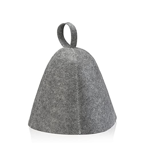 Bonnet de Sauna Chapeau de Sauna en Feutre Gris Bonnet de Douche Anti-chaleur pour Homme et Femme Protection de la Tête