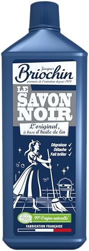 JACQUES BRIOCHIN - Savon Noir Liquide - A l'Huile de Lin - Multiusages - Nettoie, Nourrit, Protège et Fait Briller - 99% d'Ingrédients d'Origine Naturelle - Flacon Recyclable - Fabriqué en France - 1L
