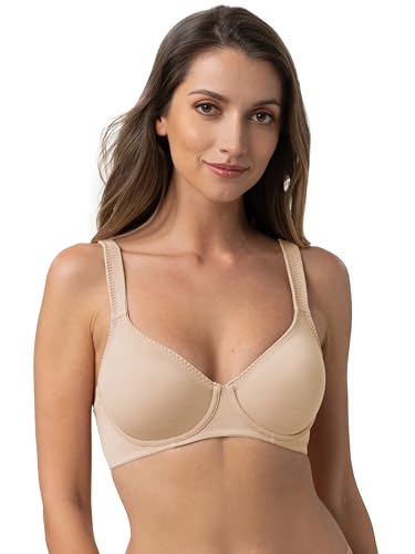 Dorina Lindsay - Soutien-Gorge avec Armatures pour Femme, Non Rembourré, Couverture Totale, Microfibre Douce avec Bretelles Réglables pour Un Confort Toute la Journée, Beige