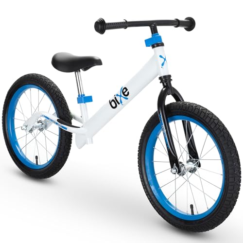 Bixe Vélo d'Équilibre en Aluminium pour Enfants - Draisienne 16 Pouces Velo sans Pedale Entraînement Sportif - Vélo Enfants de 5 6 7 8 et 9 Ans Draisienne sans Frein - Bleu