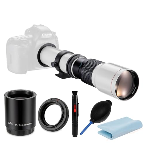 JINTU 500-1000mm f/8 Téléobjectif Lentille pour Canon EF/EF-S pour Canon EOS 2000D 4000D 1100D 1000D 400D 450D 500D 550D 650D 700D 200D 250D 800D 850D 750D 60D 70D 80D 90D T7I T7 T6I T5I T5 SLR