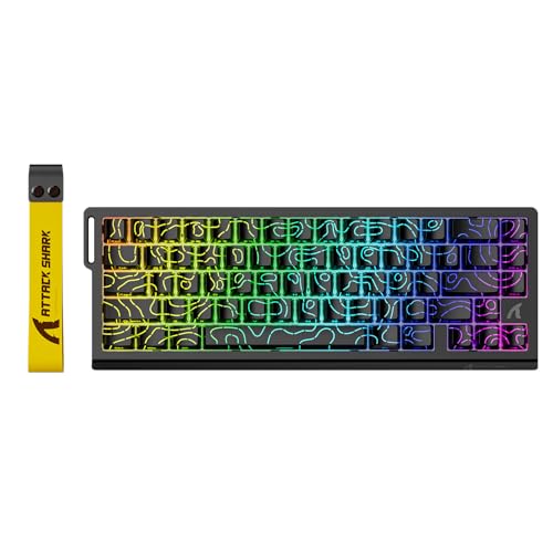 ATTACK SHARK X68 HE Clavier 8000Hz Rapid Trigger, Clavier Gamer Filaire RGB 60% avec Précision RT de 0,01 mm avec Interrupteur Magnétique, Actionnement Réglable, Snap Tap, pour PC/Mac, Contours Noirs