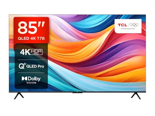 TCL TV QLED 85T7B 4K HDR Pro 85’’ avec Google TV et système sonore Onkyo x Dolby Atmos, Compatible avec l’Assistant Google et Alexa