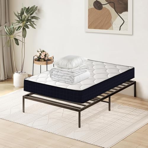 Luxirest Ensemble Matelas et Sommier et Couette et Oreiller,Lit 90x190 avec Sommier et Matelas (Pack Matelas 90x190+Cardre de lit)