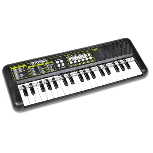 Bontempi | KeyRhythm - Clavier Piano Numérique 37 Touches, Hauteur De Note 1,5 cm, Prise Casque, Bande Pentagrammée, Métronome et Transpositeur, 42,4x15,2x4,7 cm