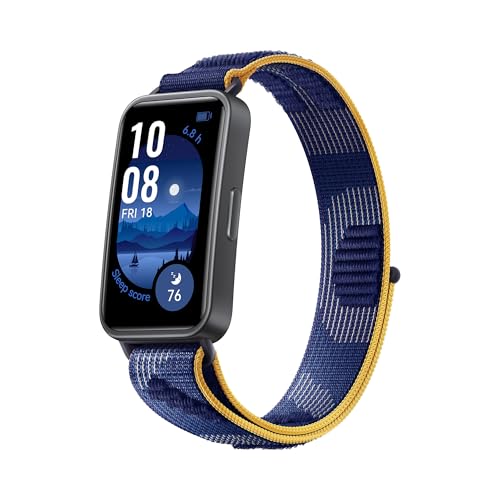 HUAWEI Band 9, Bracelets Montre Connectée, iOS & Android, TruSleep 4.0 Surveillance Scientifique du Sommeil, 14 Jours d'utilisation maximale, 100 Modes d'entraînement, Bleu Nylon【Exclusivité Amazon】