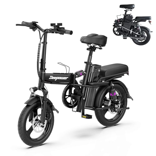 POWBEN Vélo Électrique Pliable,14" Smart Urban E-Bike,Vélo Électrique avec Pédalage Assisté,Velo Electrique Pliable 25km/h, Jusqu'à 35km,Batterie Amovible