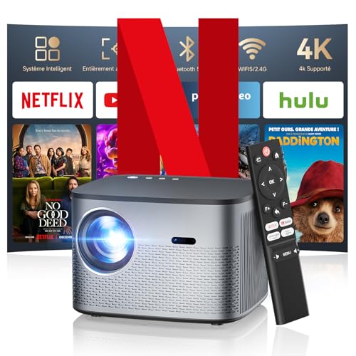 【Netflix Certifié & Android 13.0】 Vidéoprojecteur 4K 28000LM Auto Focus/Correction trapézoïdale Vidéoprojecteur Intelligent Full HD 1080P WiFi Bluetooth Projecteur Home Cinéma