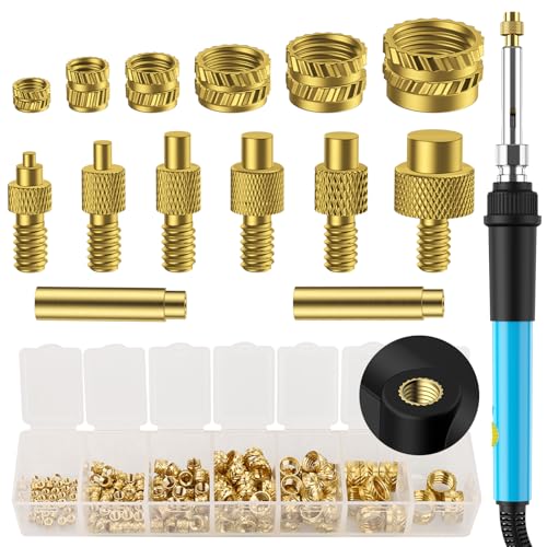 Insert Fileté, Preciva Jeux d'embouts à Souder Pour Inserts Taraudés, 130 Pièces Inserts Taraudés M2/M3/M4/M5/M6/M8, Pour Composants d'Impression 3D et Pièces en Plastique