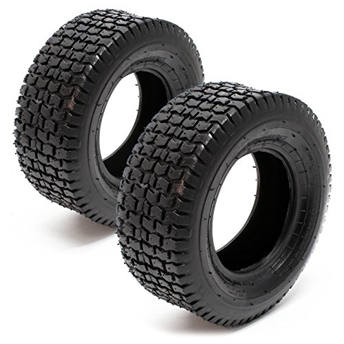 Wiltec Lot de 2x Pneu 13x5.00-6 pour tracteur à pelouse – 305 x 305 x 110 mm – avec Profil à crampons – capacité de charge max. 145 kg – pour Roue Tondeuse à gazon Brouette Chariot Diable