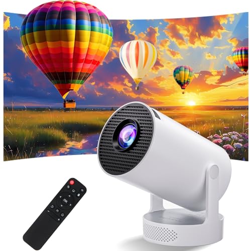 Mini projecteur Intelligent, projecteur Hi-FI Portable avec 4K 1080P, WiFi 6 et Bluetooth 5.0, 280 lumens ANSI, correcteur Auto pour Chambre (Blanc)