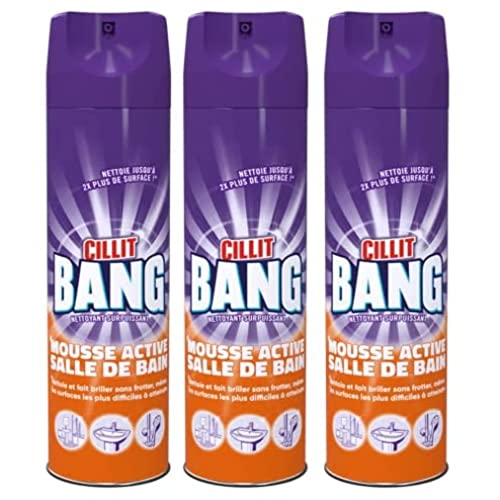 CILLIT BANG Lot de 3 Mousses Active Aérosol - 600 ml - Salle de Bain