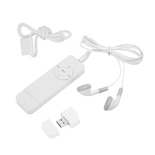 Lecteur MP3, Mini Lecteur de Musique sans Perte de Son, Baladeur de Poche pour les étudiants Qui Voyagent, écoutez des Romans, Prend en Charge Jusqu'à 64 Go de Carte Mémoire, 180 MAh Longue(Blanc)