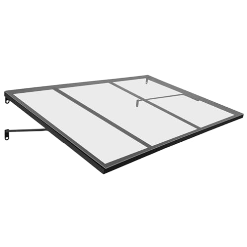 IDMarket - Auvent de Porte Marquise d'entrée Josy Noir 90 x 140 CM verrière