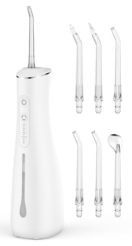 Jet Dentaire Hydropulseur électrique rechargeable sans fil 4 modes 300ML Réservoir d'eau IPX7 étanche pour les voyages et la maison