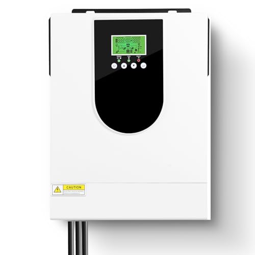 Jadeshay Onduleur Hybride 24V, 3000W Onduleur Solaire Hybride AC230V Onduleur à Onde sinusoïdale Pure avec Contrôleur Solaire MPPT 80A, PV Maximal 30-400V CC, pour Batteries Plomb-Acide 24V