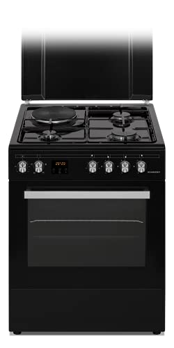 SCHNEIDER - SCG631CB - Cuisinière mixte - 4 foyers - Four électrique - Noir