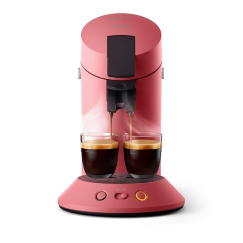 Senseo Original Plus Machine à café à dosettes, Sélection de l'intensité du café, Technologie Coffee Boost, 2 tasses a la fois, Plastique recyclé, Rouge tendre (CSA210/35)