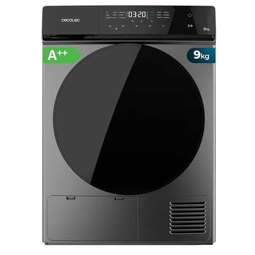 Cecotec Sèche-linge Pompe à Chaleur 9Kg Bolero DressCode Dry 9400 Steel, Séchage Automatique, Basse Consommation, Full Touch, 15 Programmes, Tambour Acier Inoxydable, KidLock, Fonction Delay Start