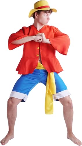 Costume Cosplay lufei après 2 ans de séparation | Avec chemise, pantalon et chapeau | Taille: M