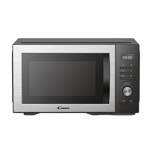 Candy Essenza CMWA32EDLB Four Micro-ondes 1000W 32L Digital, Fonction Décongélation et Nettoyage Auto, Cavité Inox, Plateau Tournant, 5 Niveaux de Puissance, 8 Menus Auto, Cuisson Express, Noir