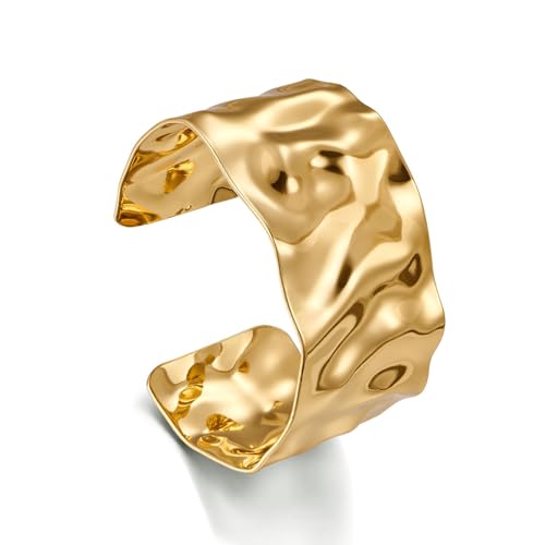 XIAGAW Bracelet Femme Or, Bracelet Doré, Bracelet Jonc Femme, Bracelet, Plaqué Or Femme, Bracelet Femme Acier Inoxydable, Bijoux Femme Or, Cadeaux d'anniversaire pour Filles et Femmes (C)