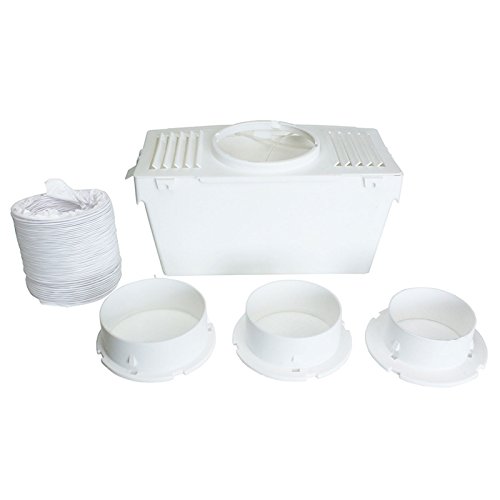Lazer Electrics Kit universel pour sèche-linge d’intérieur Aération avec flexible Blanc