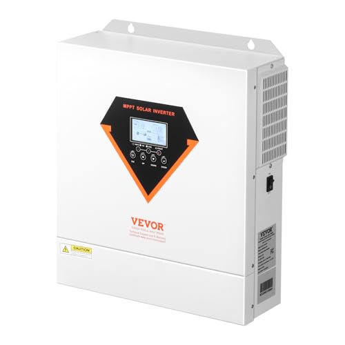 VEVOR Onduleur Solaire Hybride 3500 W Chargeur à Onde Sinusoïdale Pure Tout-en-Un, 24 V CC vers 220/230 V CA, avec Contrôleur Solaire MPPT 100 A Intégré, pour Systèmes Photovoltaïques Hors Réseau
