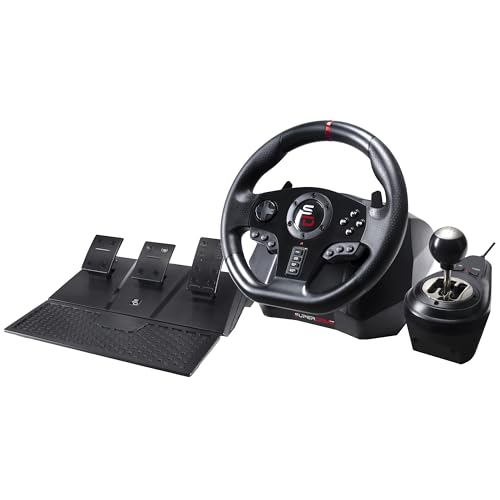 Superdrive - Volant De Course Gs850-X Avec Levier De Vitesse Manuel, 3 Pédales, Palettes De Changement De Vitesse Et Vibration Pour Xbox Serie X/S, Ps4, Xbox One, Pc (Programmable Pour Tous Les Jeux)