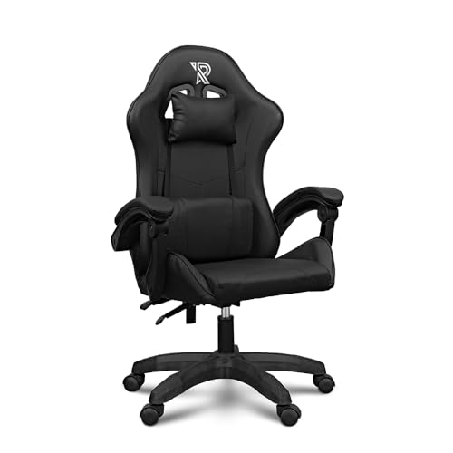 Ranqer Apollo Chaise Ergonomique Fauteuil Gamer ou Bureau de Haute qualité en Similicuir Noir avec Soutien de Dos et Nuque rembourré de Mousse