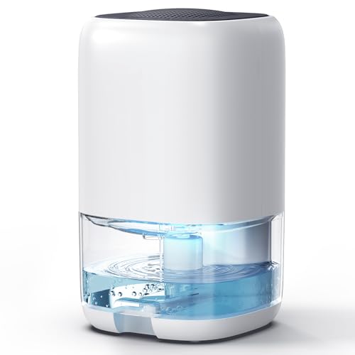 CONOPUPlus Deshumidificateur d air 1000ML, Déshumidificateurs Maison avec LED 7 Colorées, Compact, Silencieux et Efficace pour Petits Espaces,Idéal pour Salle de Bain, Placard, Camping