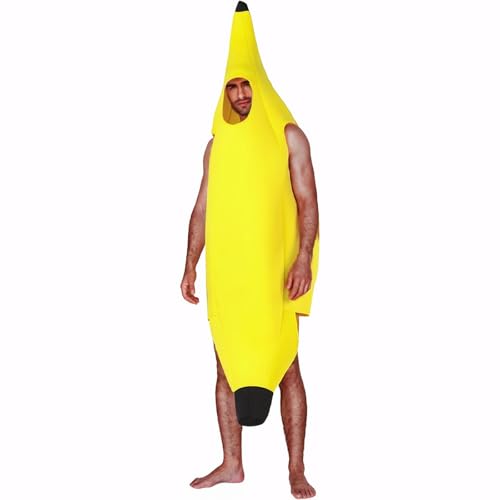 AYNKH Costume de Banane pour Adultes et Enfants, Déguisement Léger de Groupe pour Halloween, Tenue Unisexe Confortable et Amusante, Facile à Porter et à Enlever pour les Fêtes de Noël