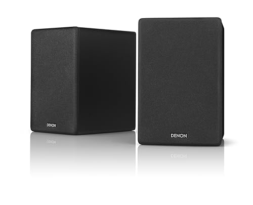 Denon SCN10 Haut-parleurs HiFi bidirectionnels pour système Audio TV, 2 x 65 W, compatibles avec récepteurs et amplificateurs, Design élégant – Noir SCN10BKEM