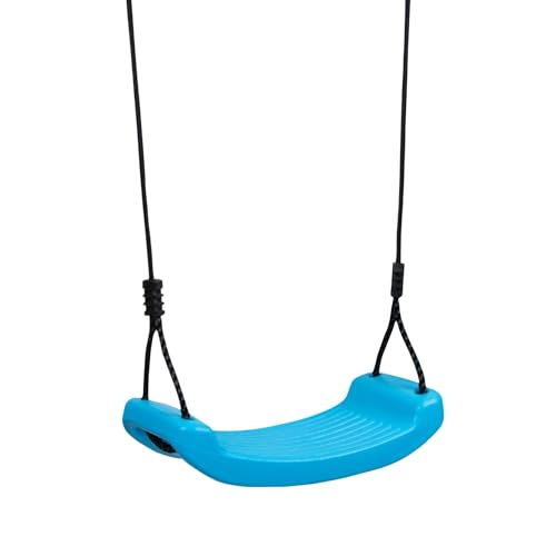 HUDORA Balancoire en Planche Bleue - Siège de balançoire pour Enfants en Caoutchouc pour l'extérieur - Balancoire avec Cordes réglables en Hauteur - Planche à Balancer pour Enfants jusqu'à 50 kg
