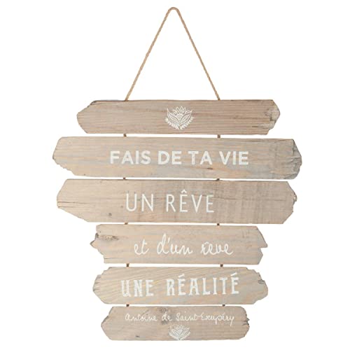 Atmosphera - Déco Murale à Suspendre - Bois - 28x38 cm - Modèle 1