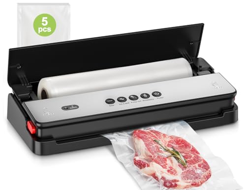 Bonsenkitchen Machine Sous Vide Alimentaire, Cutter Intégré et Rouleaux de Sacs et Kit de Démarrage