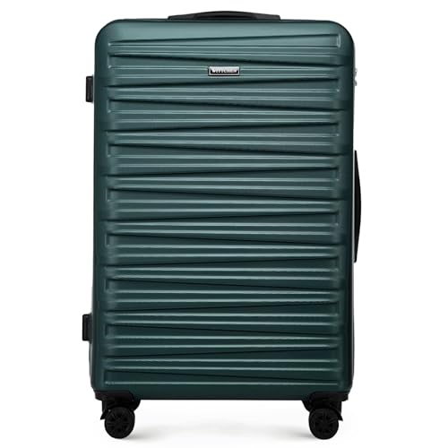 WITTCHEN Skyspeed Line Bagages Grande Valise Valise Rigide ABS Grande Valise à roulettes Trolley Check-in Bagages Serrure combinée Poignée télescopique 4 roulettes Vert