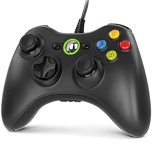 Gezimetie Manette Xbox PC Joystick et Xbox 360 de Connection USB - Double Vibration - Design Ergonomique, Idéal pour Vos Sessions de Jeux sur Xbox et PC (Windows7/8/8.1/10/XP/Vista)