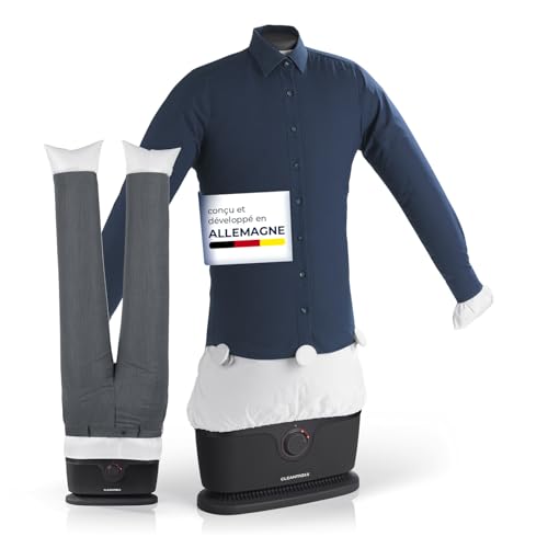 CLEANmaxx Appareil de repassage automatique de chemises PRO avec accessoire pour pantalons | Remplace le fer à repasser, le défroisseur vapeur et le steamer | Idéal pour des chemises & pantalons