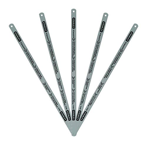 Stanley 2-15-842 Lame De Scie À Métaux Carte 5 Lames Flexible Lion 10 Dents - Acier Carbone 300Mm