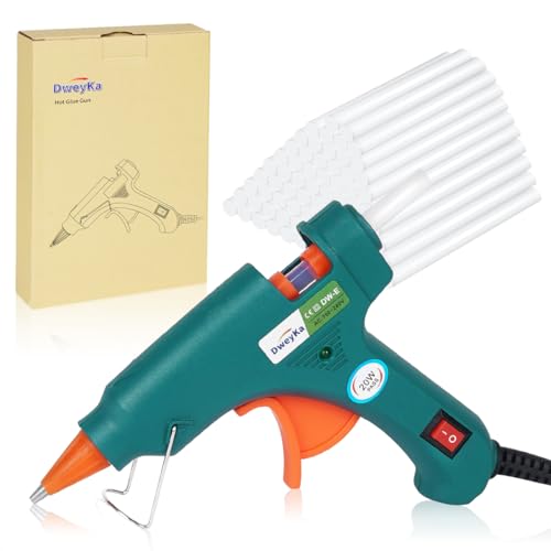 Dweyka Pistolet à Colle Chaude, 75 Pcs Bâtons et sûr Pistolet à Colle 20W, Anti Écoulement pour Réparation, Artisanat, DIY, Maison, Bricolage, Bureau