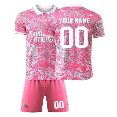 R. M. Maillot de Foot Enfant Personnalisé avec Nom Nombre Ensemble Foot Enfant Maillot Football Homme Chemise Foot Cadeau Personnalisé aux Fans de Football #A13