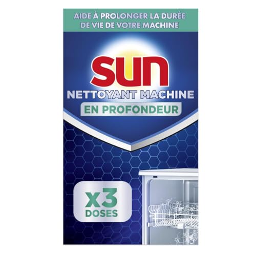 SUN - Nettoyant Lave-Vaisselle Classique - 3 Doses - nettoie en profondeur - aide à prolonger la durée de vie de votre machine