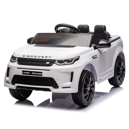 LALAHO Voiture Véhicule électrique Enfant Range Rover Evoque 12V avec télécommande à 2,4 GHz, Télécommande de Voiture Électrique (BLANC1)