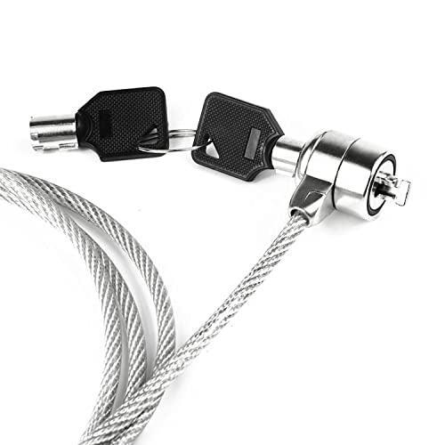 Cable Technologies Câble de sécurité antivol en Acier pour Ordinateur Portable de 110 cm, avec verrou et Fente de sécurité, Kensington, Verrou à clés,2 clés incluses, revêtement en PVC (Standard)