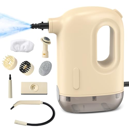 Bwaliffury Nettoyeur Vapeur, 1200W Nettoyeur Vapeur Portable Polyvalent, Nettoyeur à vapeur, Nettoyeur Vapeur a Main, Avec 8 Accessoires, 300 ml Réservoir, pour Canapé, Cuisine, Sol, Salle de Bain