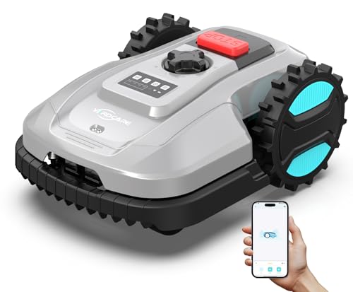 YARDCARE E400 Robot Tondeuse Contrôle Via App,Jusqu'à 400 m²,Hauteur de Coupe 20-60mm,Capteur de Pluie,Tondeuse Robot Gazon Largeur de Coupe 18cm,Moins de 60 DB